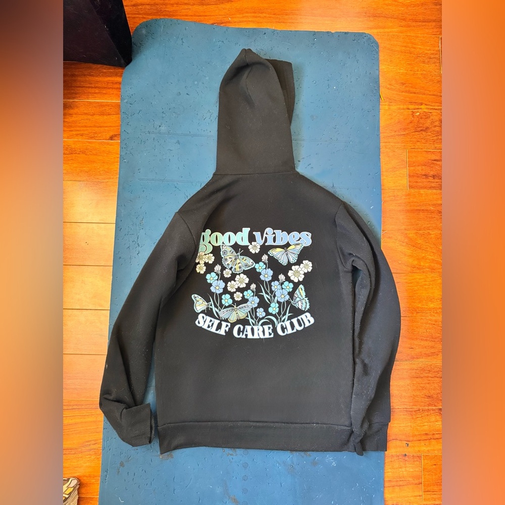 Good Vibes Self Care Club Youth Hoodie - Black